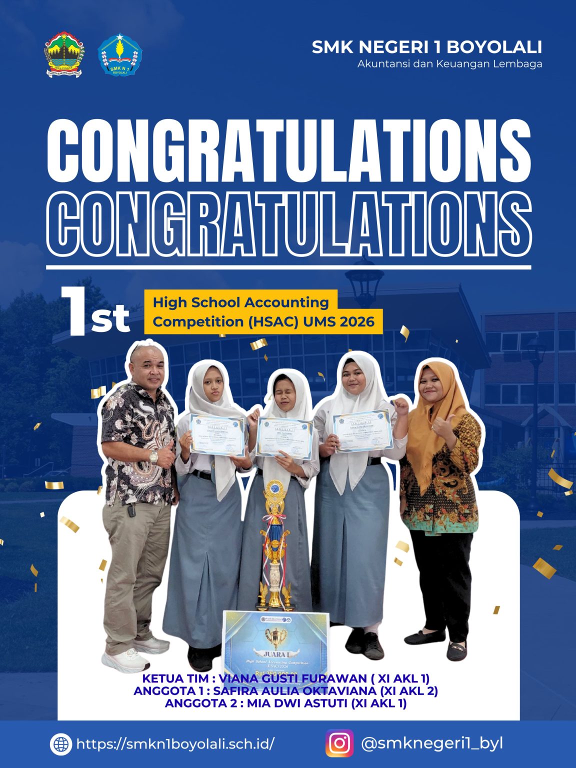 SMK Negeri 1 Boyolali Raih Juara 1 dalam HSAC UMS 2026